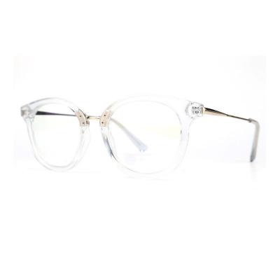 H20252(1) Unisex UV400 Protection clear / crystal transparent Hybrid Full Rim Round Modern Sunglasses Eyewear