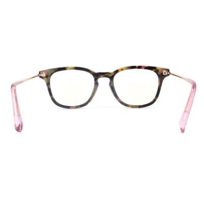 H20246(1) Women's Hand Polished pink tortoise / multi-color tortoiseshell Hybrid Full Rim Square Modern Sunglasses Eyewear