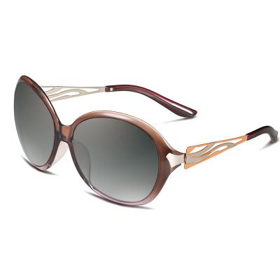H8229 Women's Hand Polished black Hybrid Full Rim Oval Modern Sunglasses Eyewear