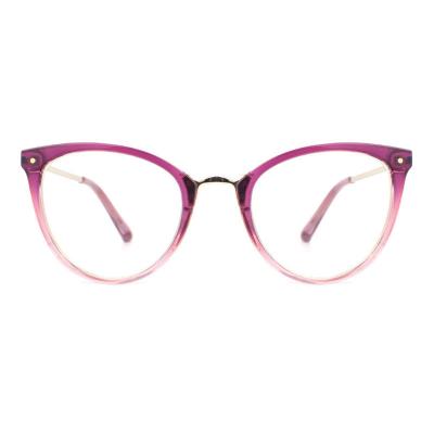 H20247(1) Women's Lightweight purple-pink gradient Hybrid Full Rim Cat Eye Modern Sunglasses Eyewear