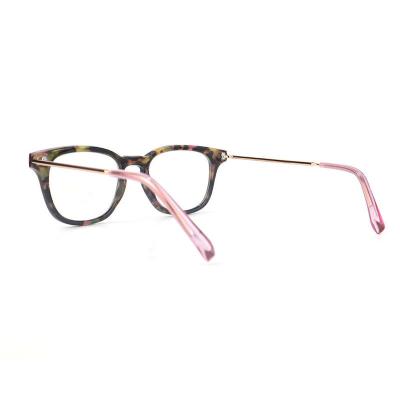 H20246(1) Women's Hand Polished pink tortoise / multi-color tortoiseshell Hybrid Full Rim Square Modern Sunglasses Eyewear