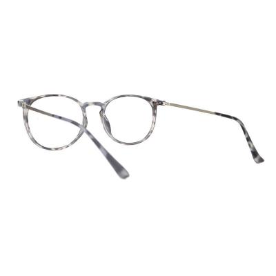 H20248(1) Unisex Polarized gray tortoiseshell Hybrid Full Rim Round Modern Sunglasses Eyewear