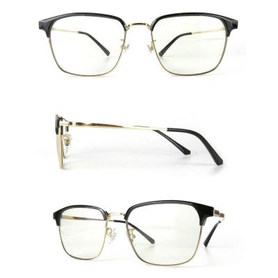 H20239 Unisex Lightweight black Hybrid Semi Rimless Square Vintage Sunglasses Eyewear