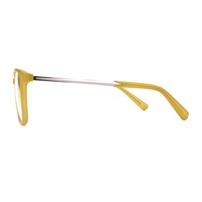 H20249(1) Unisex Premium Quality mustard yellow Hybrid Full Rim Square Modern Sunglasses Eyewear