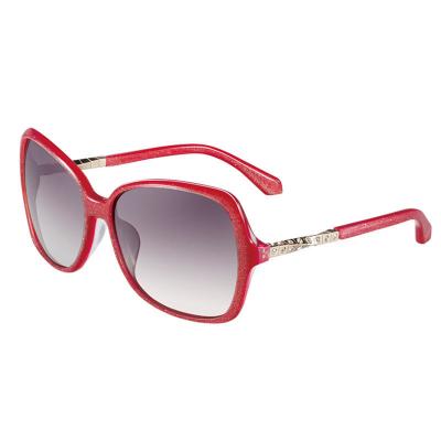 H8320 Women's Hand Polished red Hybrid Full Rim Square Luxury Sunglasses Eyewear