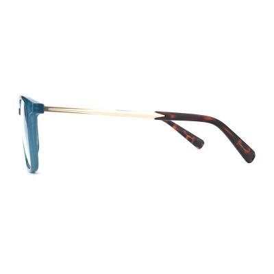 H20251(1) Unisex Spring Hinge teal / blue-green Hybrid Full Rim Square Modern Sunglasses Eyewear