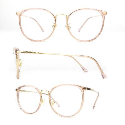 H20240 Women's UV400 Protection pink Hybrid Full Rim Round Vintage Sunglasses Eyewear