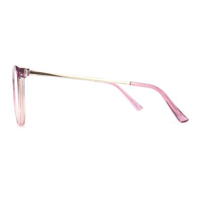 H20247(1) Women's Lightweight purple-pink gradient Hybrid Full Rim Cat Eye Modern Sunglasses Eyewear