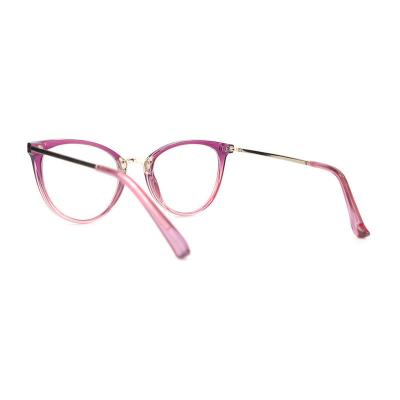 H20247(1) Women's Lightweight purple-pink gradient Hybrid Full Rim Cat Eye Modern Sunglasses Eyewear