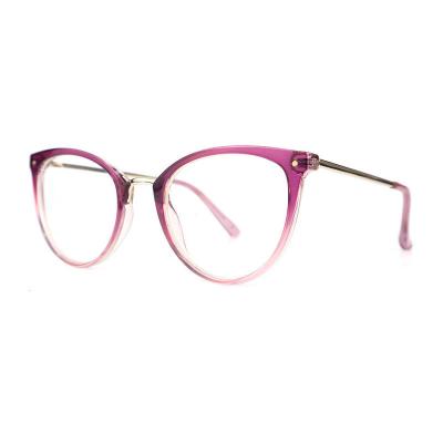H20247(1) Women's Lightweight purple-pink gradient Hybrid Full Rim Cat Eye Modern Sunglasses Eyewear