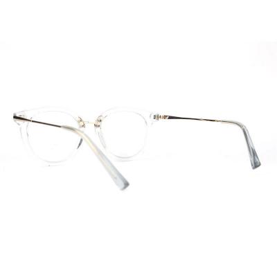 H20252(1) Unisex UV400 Protection clear / crystal transparent Hybrid Full Rim Round Modern Sunglasses Eyewear