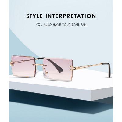 H74298 Unisex Polarized gold Hybrid Rimless Fashion Luxury Sunglasses Eyewear