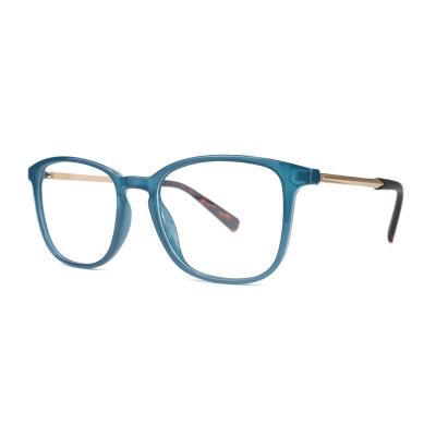 H20251(1) Unisex Spring Hinge teal / blue-green Hybrid Full Rim Square Modern Sunglasses Eyewear