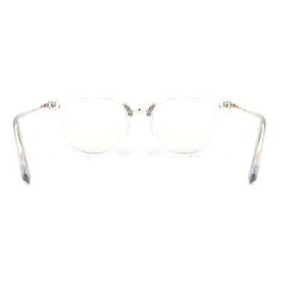 H20252(1) Unisex UV400 Protection clear / crystal transparent Hybrid Full Rim Round Modern Sunglasses Eyewear