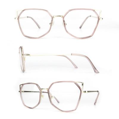 H20243 Women's UV400 Protection pink Hybrid Full Rim Geometric Modern Sunglasses Eyewear