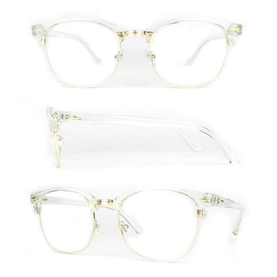 H20244 Unisex Spring Hinge gold Hybrid Semi Rimless Browline Vintage Sunglasses Eyewear