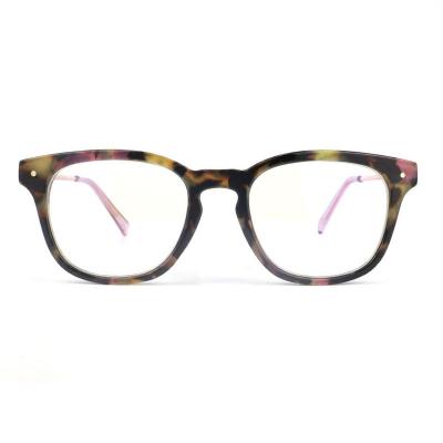 H20246(1) Women's Hand Polished pink tortoise / multi-color tortoiseshell Hybrid Full Rim Square Modern Sunglasses Eyewear