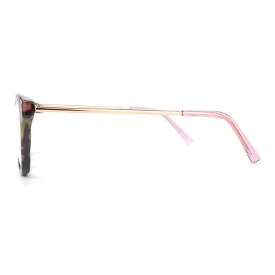 H20246(1) Women's Hand Polished pink tortoise / multi-color tortoiseshell Hybrid Full Rim Square Modern Sunglasses Eyewear