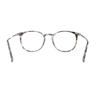 H20248(1) Unisex Polarized gray tortoiseshell Hybrid Full Rim Round Modern Sunglasses Eyewear