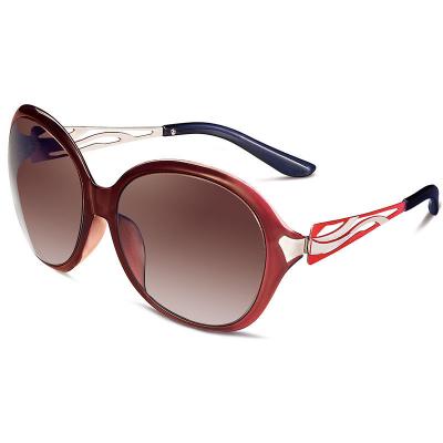 H8229 Women's Hand Polished black Hybrid Full Rim Oval Modern Sunglasses Eyewear