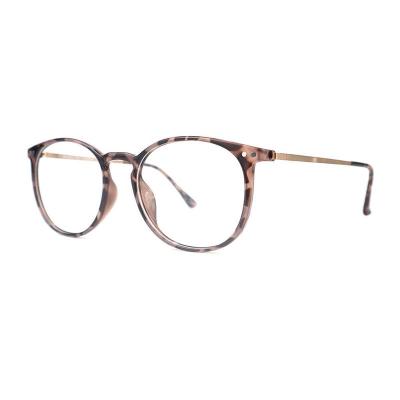 H20248(2) Unisex Lightweight gray tortoiseshell Hybrid Full Rim Round Modern Sunglasses Eyewear