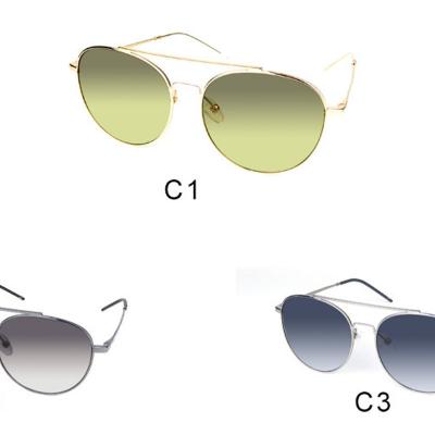 M10741 silver aviator metal sunglasses