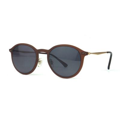 P10411 brown round pc/tr90 sunglasses