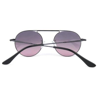 M10760 gray round metal sunglasses