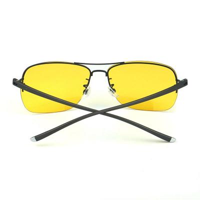 M10691 black rectangular metal sunglasses