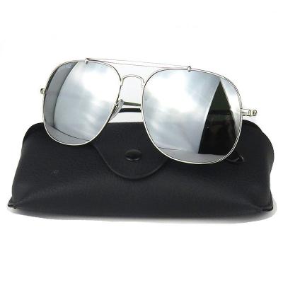 M10738 silver aviator metal sunglasses