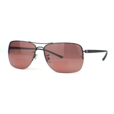 M10691 black rectangular metal sunglasses