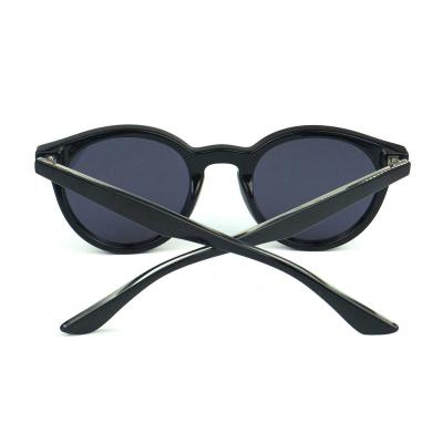 P10467 black round pc/tr90 sunglasses