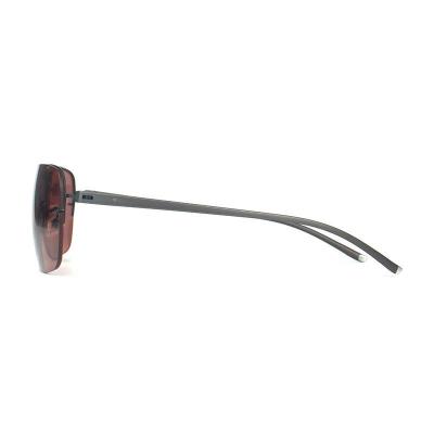 M10691 black rectangular metal sunglasses