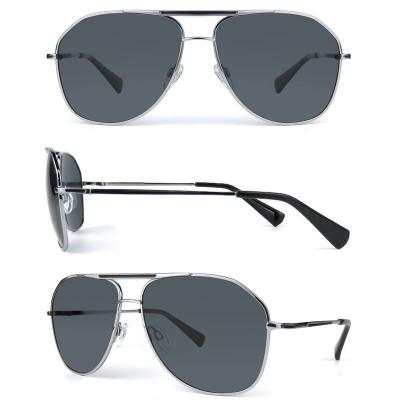 M10714 silver geometric metal sunglasses