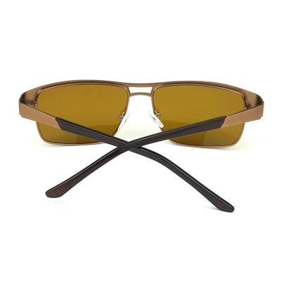 M10536 brown rectangular metal sunglasses