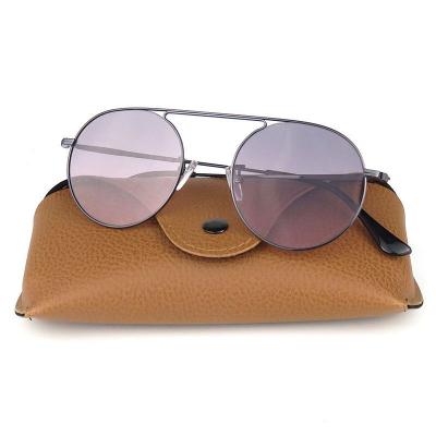 M10760 gray round metal sunglasses