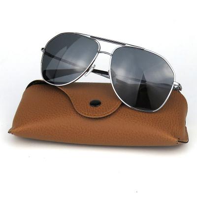 M10714 silver geometric metal sunglasses