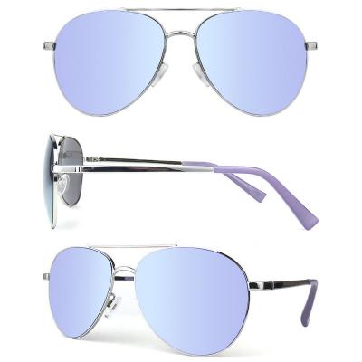 M10736 silver aviator metal sunglasses
