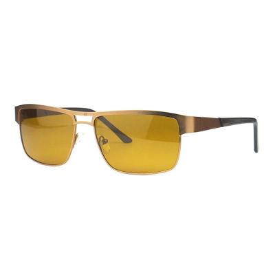 M10536 brown rectangular metal sunglasses