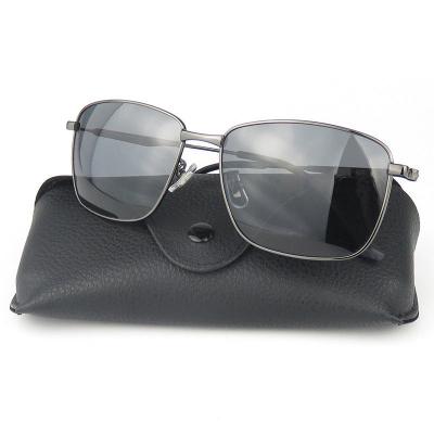 M10745 gray rectangular metal sunglasses