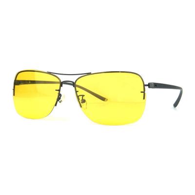 M10691 black rectangular metal sunglasses