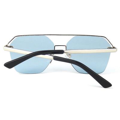 M10759 silver geometric metal sunglasses