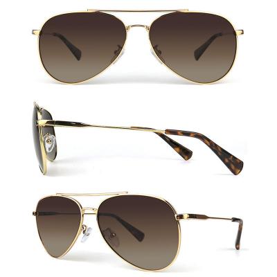 M10715 gold aviator metal sunglasses