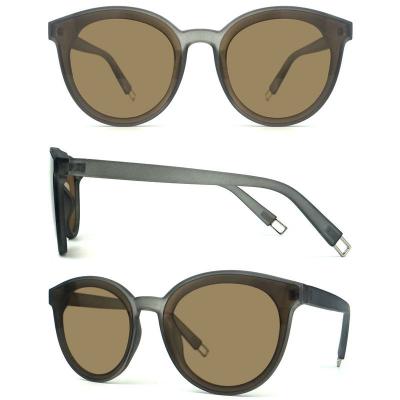 P10372 black round pc/tr90 sunglasses