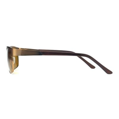 M10536 brown rectangular metal sunglasses