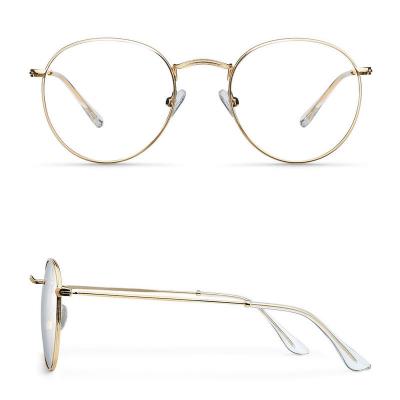 M10664 gold round metal sunglasses