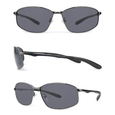 M10740 gray rectangular metal sunglasses