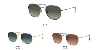 M10692 gold geometric metal sunglasses