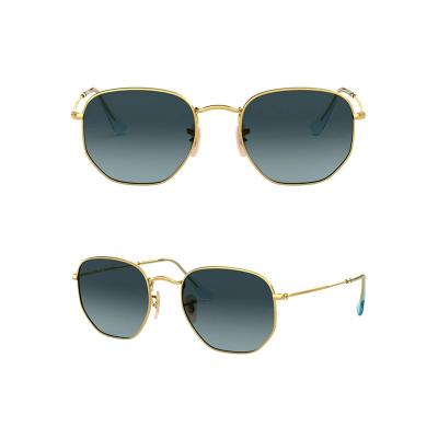 M10692 gold geometric metal sunglasses