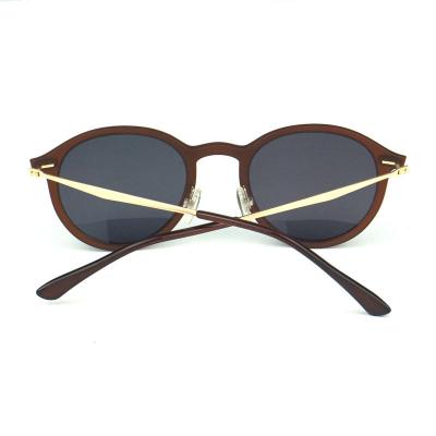 P10411 brown round pc/tr90 sunglasses
